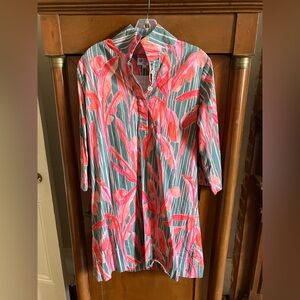 Holly Shae Arden dress w/sash in green Briland Banana Leaf print Sz M/L